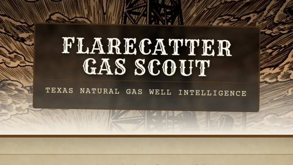 Screenshot of the Flarecatter Gas Scout home page