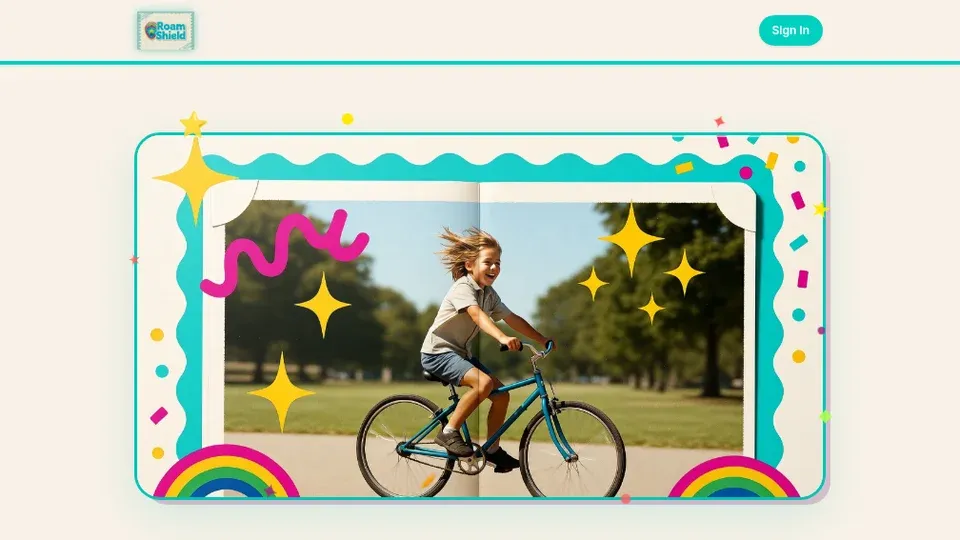 Screenshot of the RoamShield home page